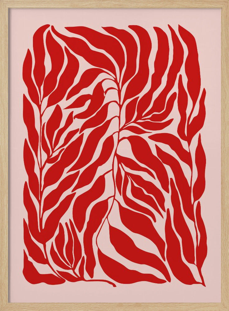 Red Leaf Harmony - Stretched Canvas, Poster or Fine Art Print I Heart Wall Art
