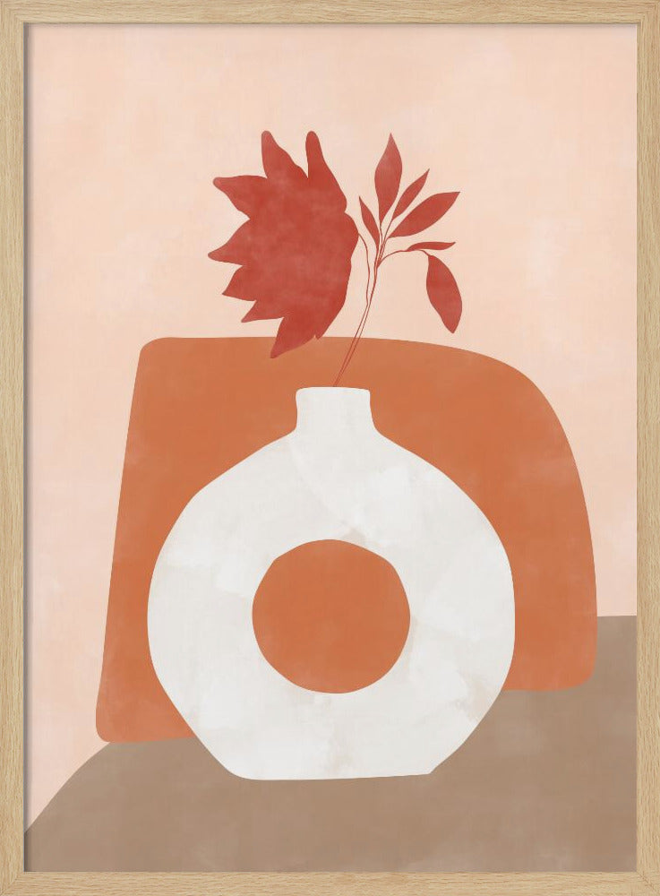 Vase and Leaves - Stretched Canvas, Poster or Fine Art Print I Heart Wall Art