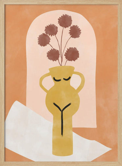 Stylized Vase Resembling A Female Form - Stretched Canvas, Poster or Fine Art Print I Heart Wall Art