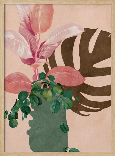 Leaves More 6 Pink - Stretched Canvas, Poster or Fine Art Print I Heart Wall Art