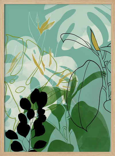 Leaves Line Boho2 - Stretched Canvas, Poster or Fine Art Print I Heart Wall Art