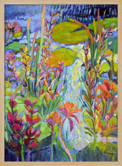 Vibrant Garden Path - Stretched Canvas, Poster or Fine Art Print I Heart Wall Art