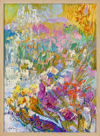 Vibrant Garden Dream - Stretched Canvas, Poster or Fine Art Print I Heart Wall Art