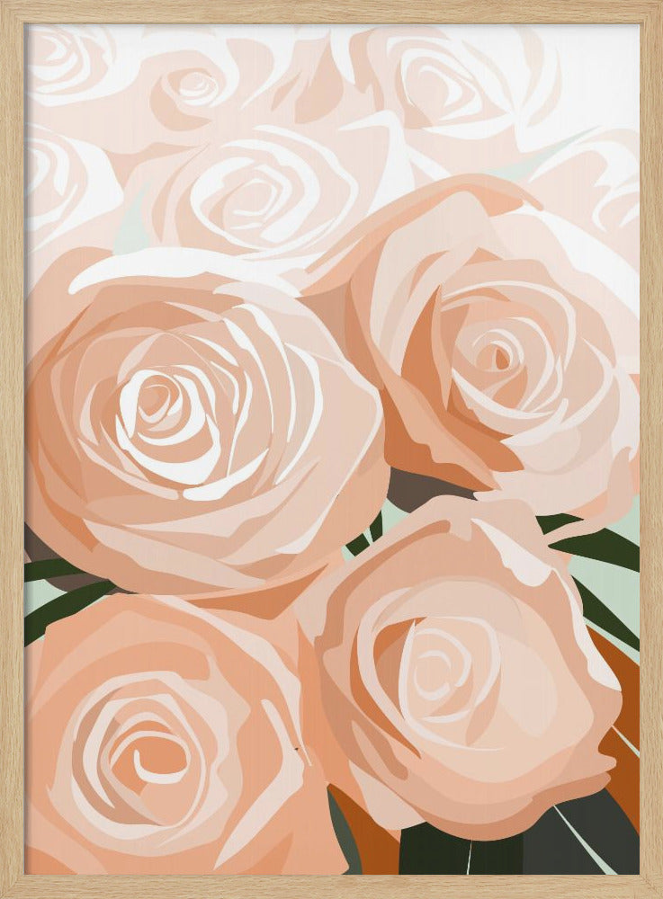 Coral roses - Stretched Canvas, Poster or Fine Art Print I Heart Wall Art