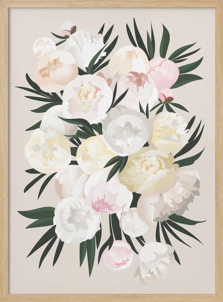 Dara bouquet in beige - Stretched Canvas, Poster or Fine Art Print I Heart Wall Art