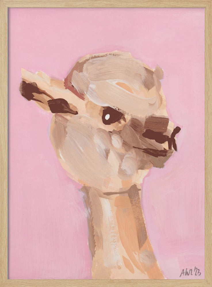 Pastel Pink Alpaca - Stretched Canvas, Poster or Fine Art Print I Heart Wall Art