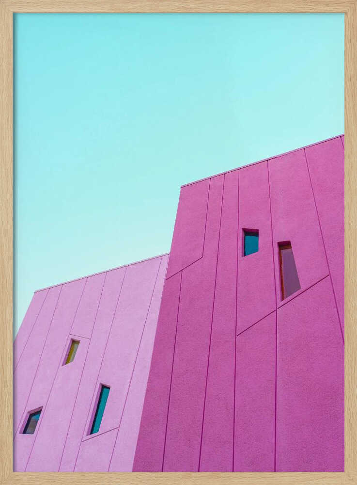 Saguaro Hotel Pink Building Walls - Stretched Canvas, Poster or Fine Art Print I Heart Wall Art