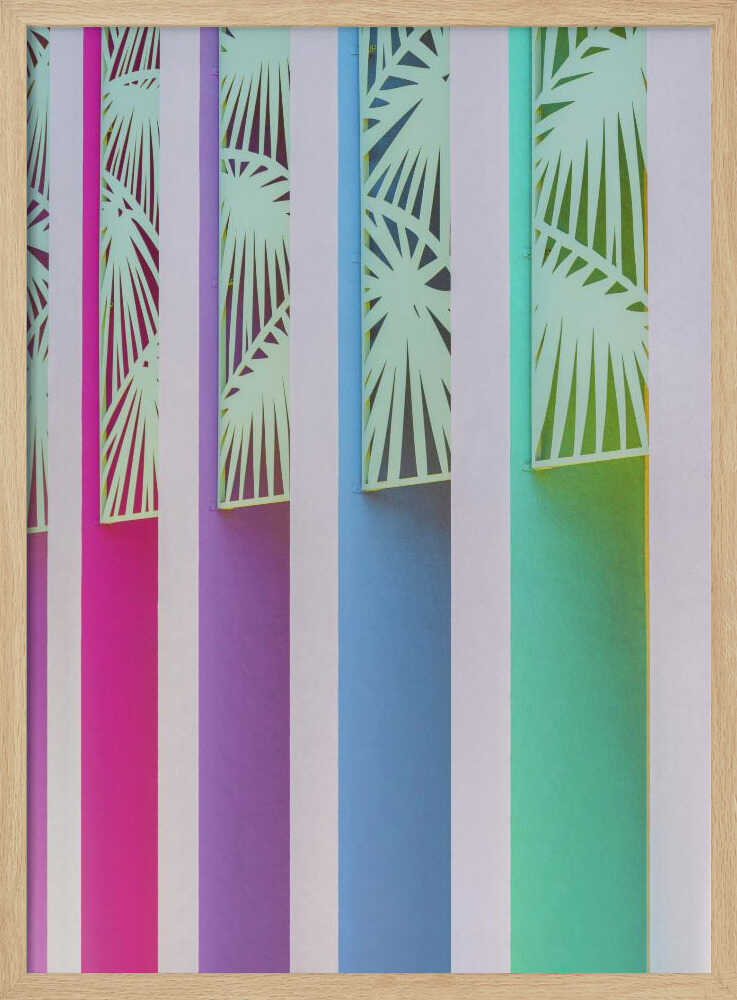 Rainbow Color Wall at The Saguaro - Stretched Canvas, Poster or Fine Art Print I Heart Wall Art