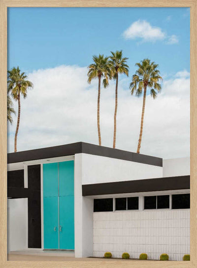 Turquoise Blue Doors on a Modern Home - Stretched Canvas, Poster or Fine Art Print I Heart Wall Art