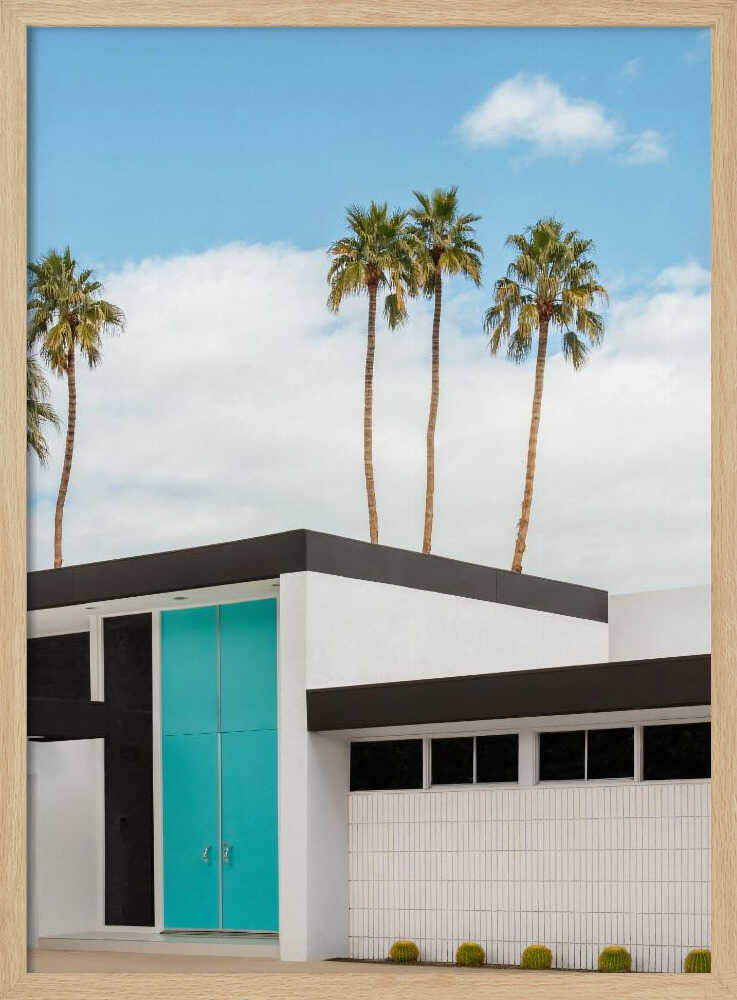 Turquoise Blue Doors on a Modern Home - Stretched Canvas, Poster or Fine Art Print I Heart Wall Art