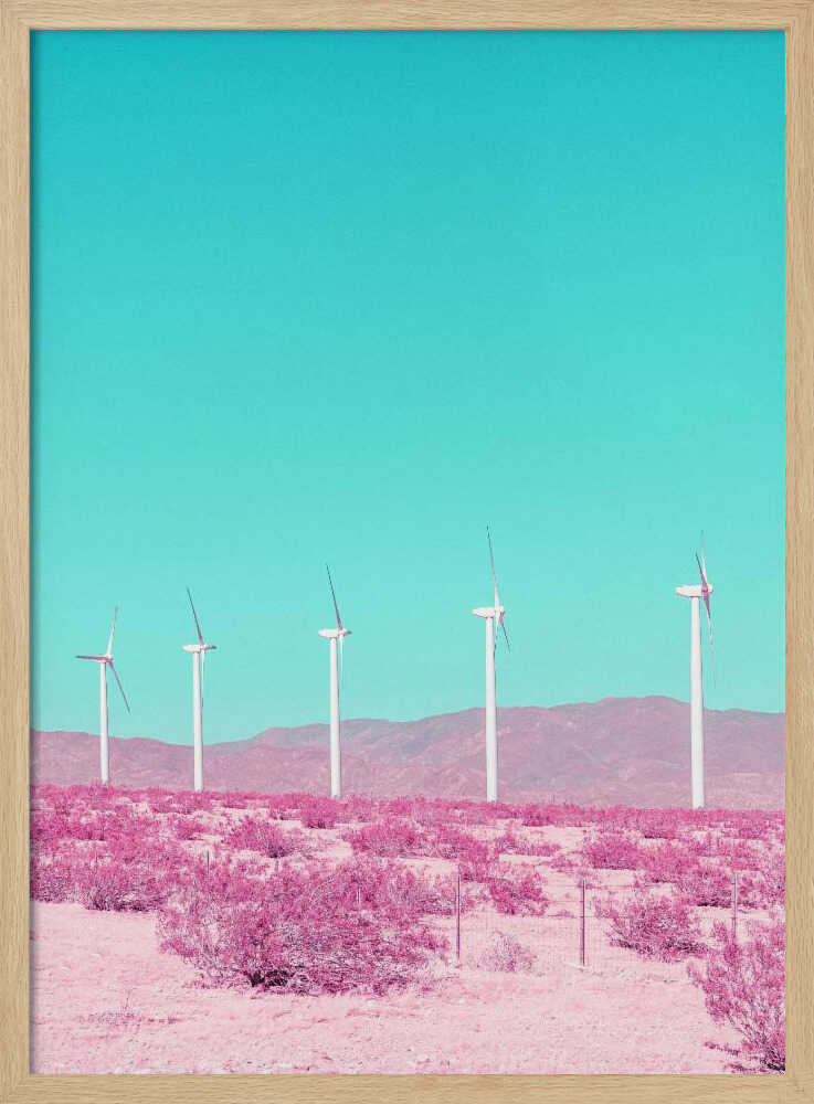 Palm Springs Windmills in the Desert - Stretched Canvas, Poster or Fine Art Print I Heart Wall Art