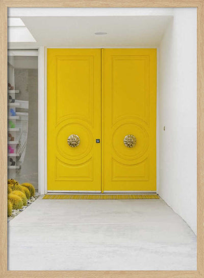 Canary Yellow Doors on a Mid-Century Modern - Stretched Canvas, Poster or Fine Art Print I Heart Wall Art