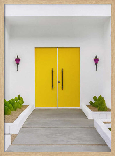 Yellow Doors in Palm Springs - Stretched Canvas, Poster or Fine Art Print I Heart Wall Art