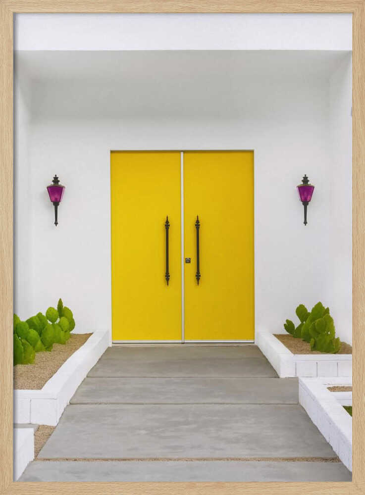 Yellow Doors in Palm Springs - Stretched Canvas, Poster or Fine Art Print I Heart Wall Art