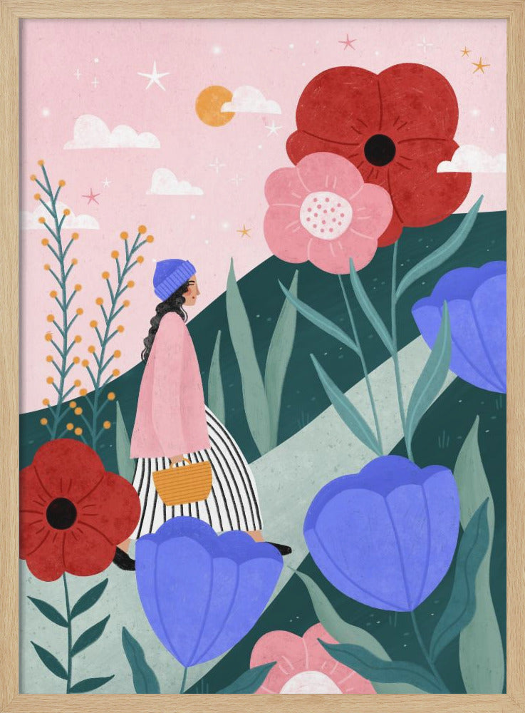 Flower Walk - Stretched Canvas, Poster or Fine Art Print I Heart Wall Art