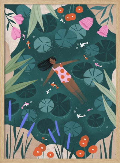 Wild Swimming - Stretched Canvas, Poster or Fine Art Print I Heart Wall Art