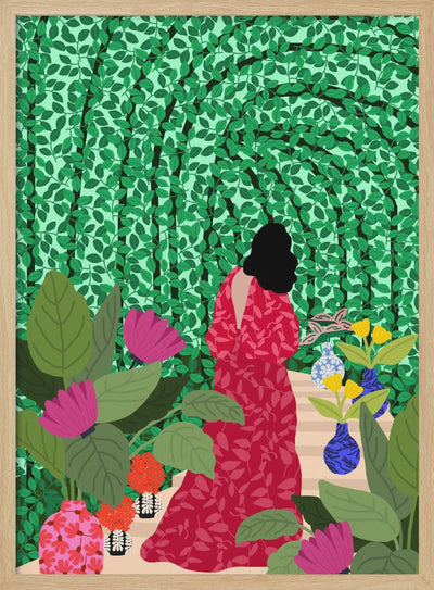 9933x14043 Din 74 Girl At Her Garden - Stretched Canvas, Poster or Fine Art Print I Heart Wall Art