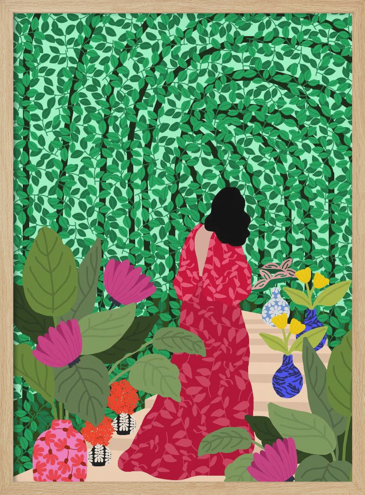 9933x14043 Din 74 Girl At Her Garden - Stretched Canvas, Poster or Fine Art Print I Heart Wall Art