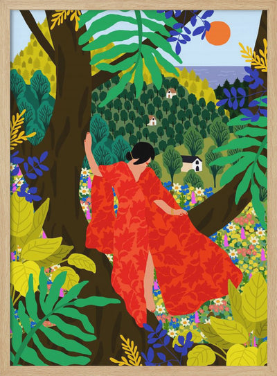 9933x14043 Din 76 Girl In a Tree - Stretched Canvas, Poster or Fine Art Print I Heart Wall Art