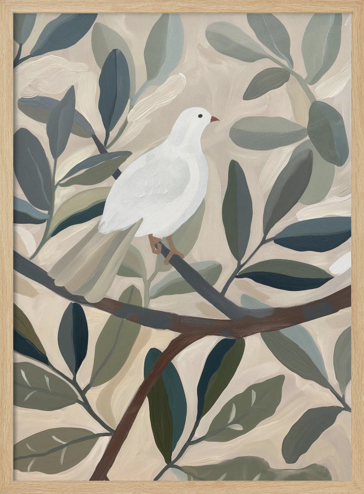 Dove In Tree - Stretched Canvas, Poster or Fine Art Print I Heart Wall Art