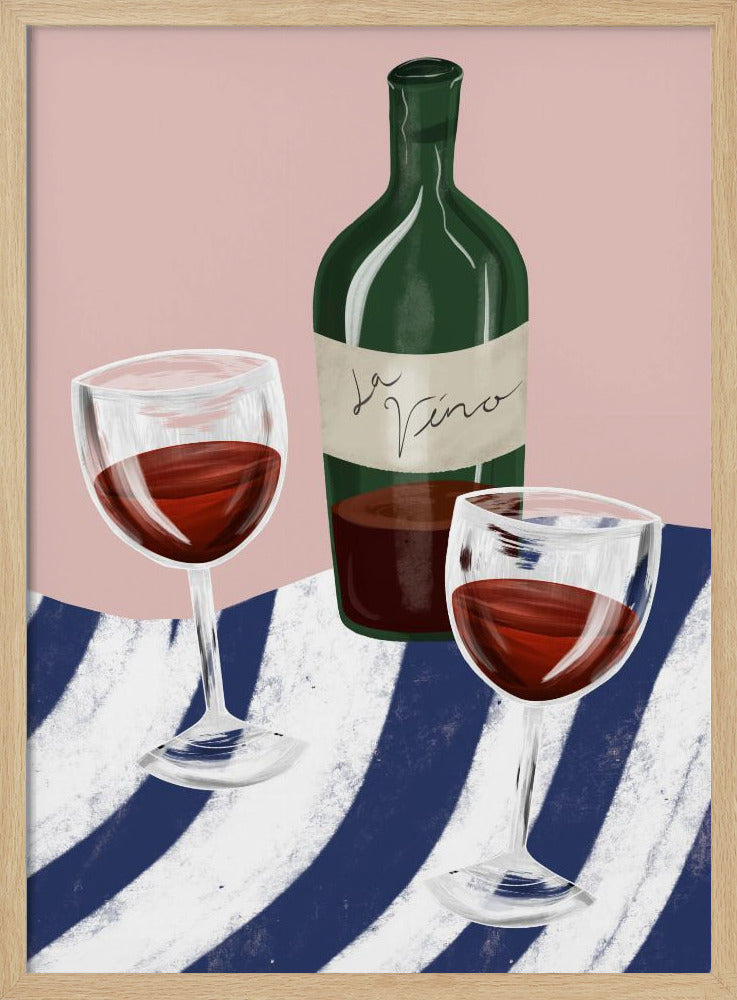 Wine time - Stretched Canvas, Poster or Fine Art Print I Heart Wall Art