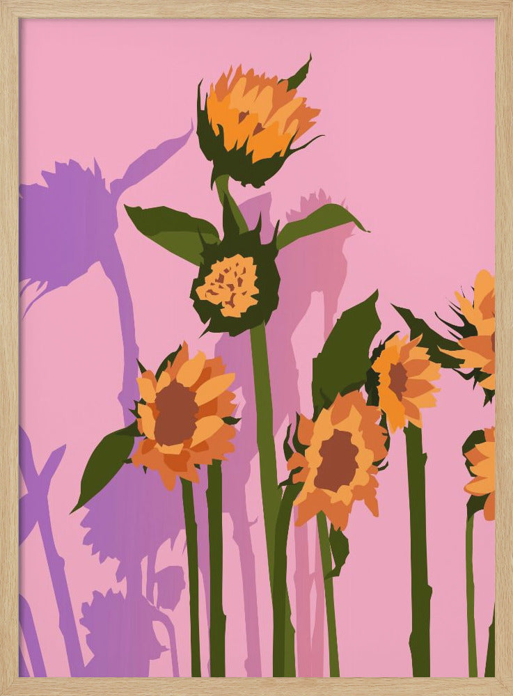 Golden Sunflowers Inside - Stretched Canvas, Poster or Fine Art Print I Heart Wall Art