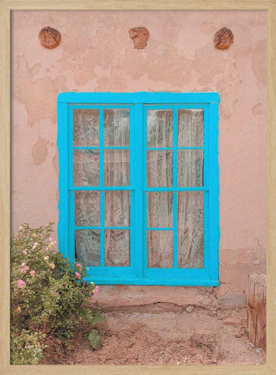 Turquoise Window - Taos, New Mexico - Stretched Canvas, Poster or Fine Art Print I Heart Wall Art