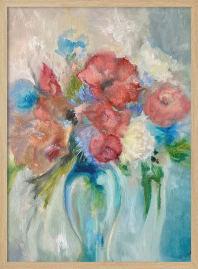 Blue Vase III - Stretched Canvas, Poster or Fine Art Print I Heart Wall Art