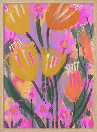 Wild Flower Field - Stretched Canvas, Poster or Fine Art Print I Heart Wall Art