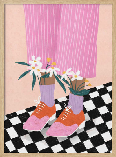 Floral Socks - Stretched Canvas, Poster or Fine Art Print I Heart Wall Art