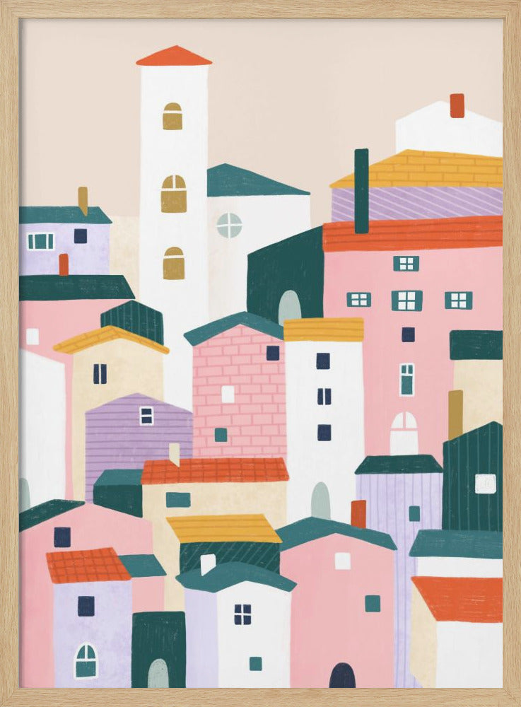 Town - Stretched Canvas, Poster or Fine Art Print I Heart Wall Art