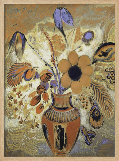 Etruscan Vase With Flowers - Stretched Canvas, Poster or Fine Art Print I Heart Wall Art