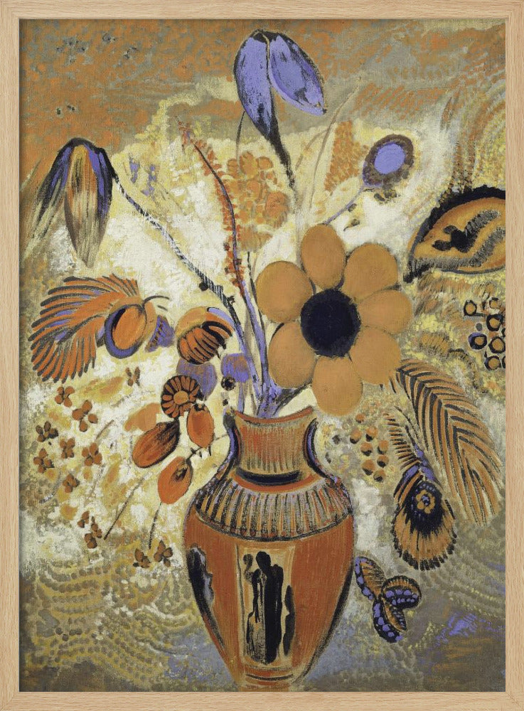 Etruscan Vase With Flowers - Stretched Canvas, Poster or Fine Art Print I Heart Wall Art