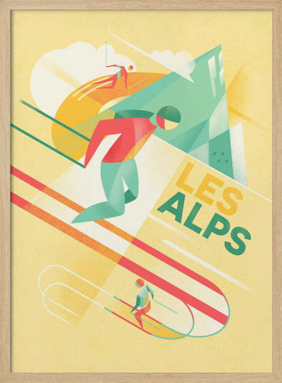 Retro Ski - Stretched Canvas, Poster or Fine Art Print