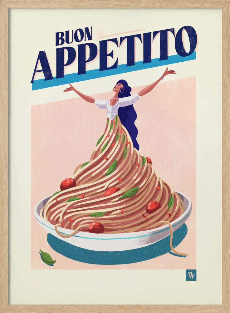 Buon Appettito - Stretched Canvas, Poster or Fine Art Print