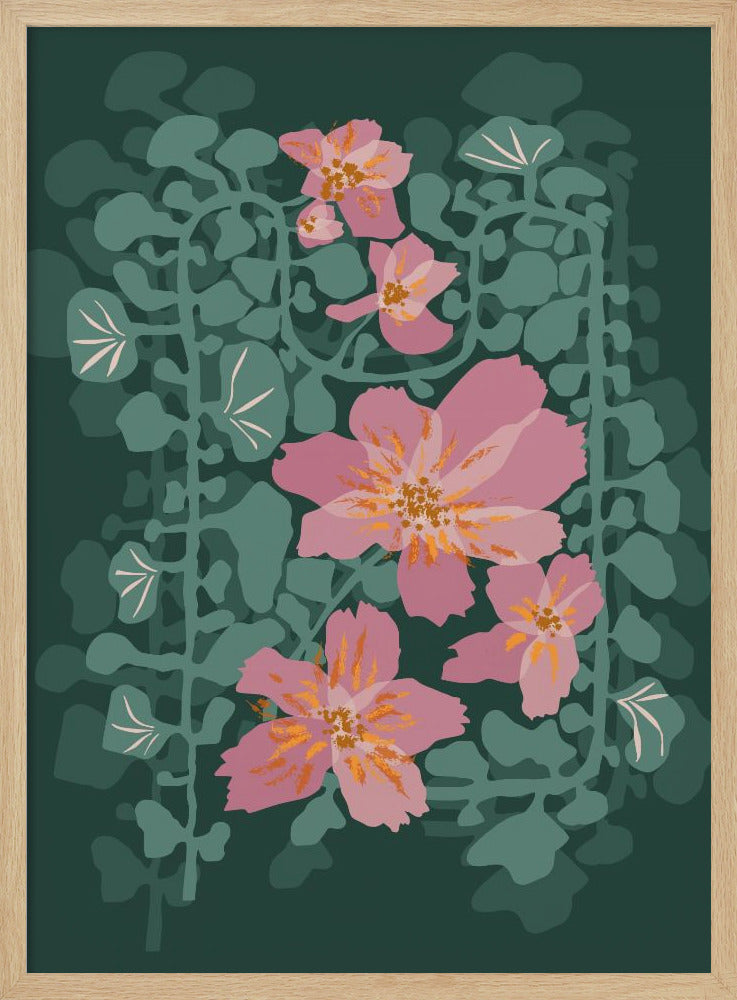 Orchids Shadow Green Notes - Stretched Canvas, Poster or Fine Art Print I Heart Wall Art