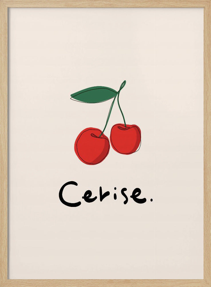 Modern French Fruits Collection &quot;Cherry / Cerise&quot; - Stretched Canvas, Poster or Fine Art Print I Heart Wall Art