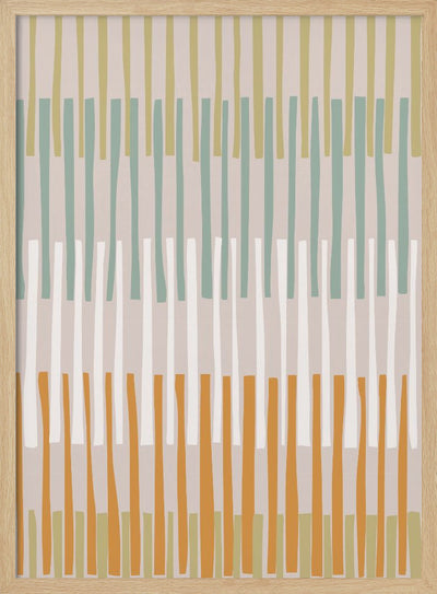 Block print geometrics stripes earthy - Stretched Canvas, Poster or Fine Art Print I Heart Wall Art