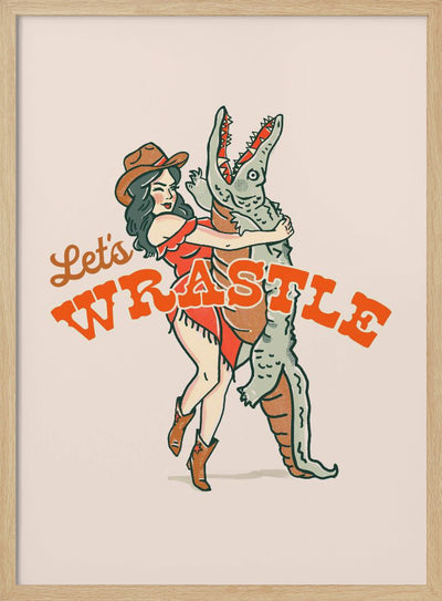 Lets Wrastle Poster - Stretched Canvas, Poster or Fine Art Print I Heart Wall Art