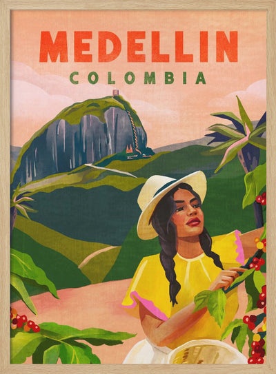 Medellin Colombia Travel Poster - Stretched Canvas, Poster or Fine Art Print I Heart Wall Art