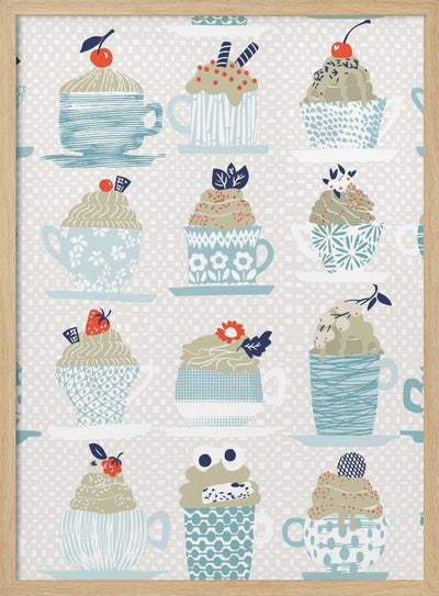Sweet cupcakes pattern - Stretched Canvas, Poster or Fine Art Print I Heart Wall Art