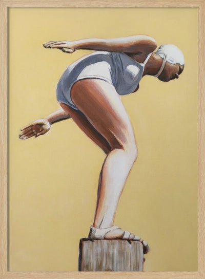 Diver On Post - Stretched Canvas, Poster or Fine Art Print I Heart Wall Art