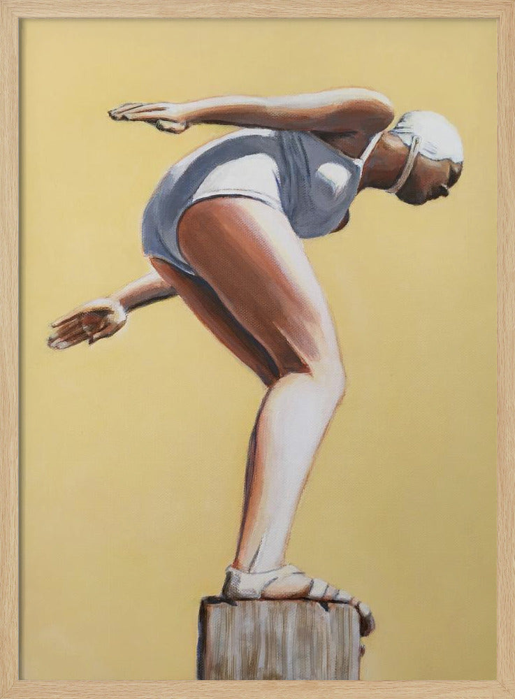 Diver On Post - Stretched Canvas, Poster or Fine Art Print I Heart Wall Art