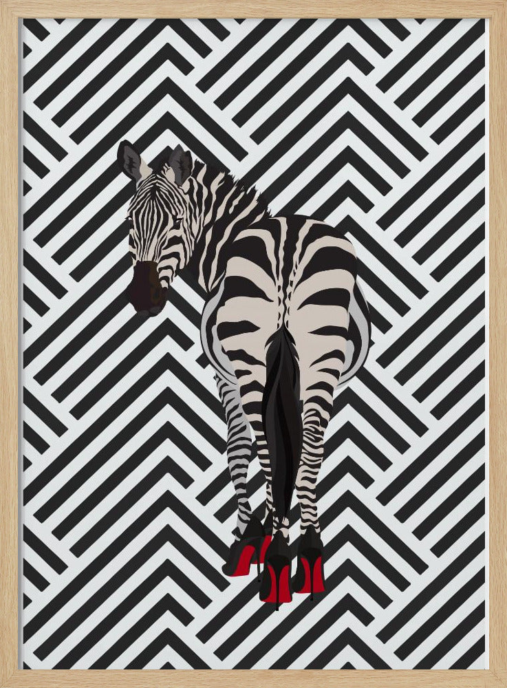 Zebra heels retro - Stretched Canvas, Poster or Fine Art Print I Heart Wall Art