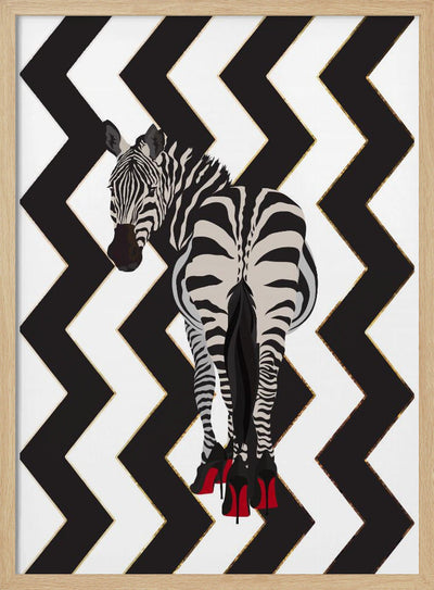 Zebra Heels Zigzag - Stretched Canvas, Poster or Fine Art Print I Heart Wall Art