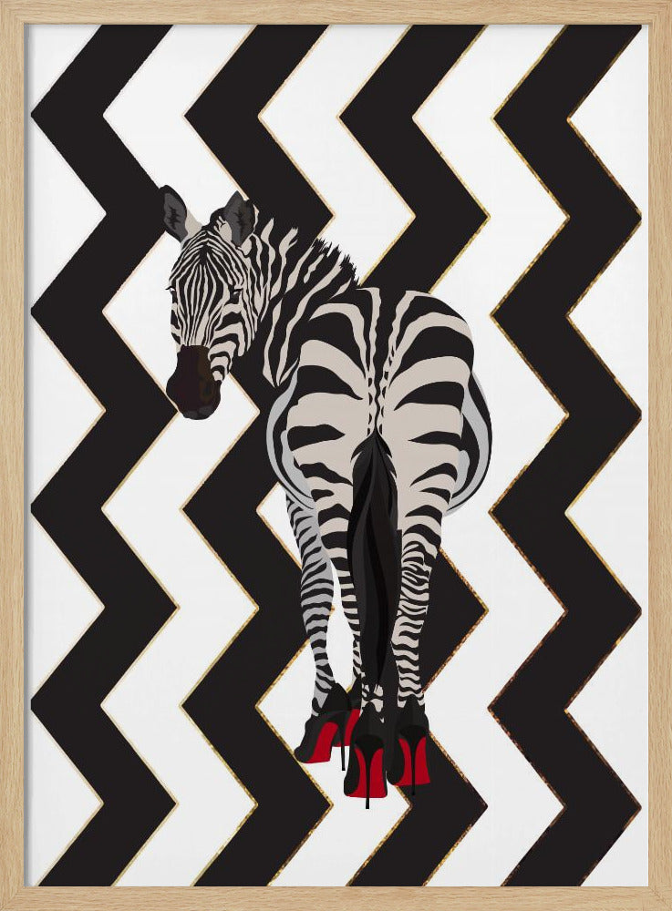 Zebra Heels Zigzag - Stretched Canvas, Poster or Fine Art Print I Heart Wall Art