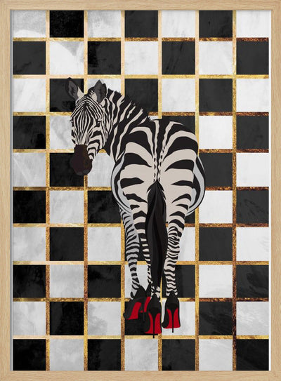 Zebra Heels Checkerboard - Stretched Canvas, Poster or Fine Art Print I Heart Wall Art