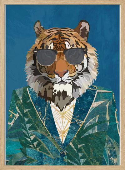 Tiger Jungle Jacket 1 - Stretched Canvas, Poster or Fine Art Print I Heart Wall Art