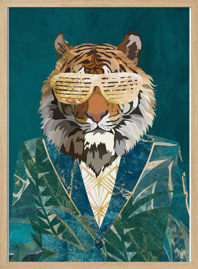 Tiger Jungle Jacket 2 - Stretched Canvas, Poster or Fine Art Print I Heart Wall Art