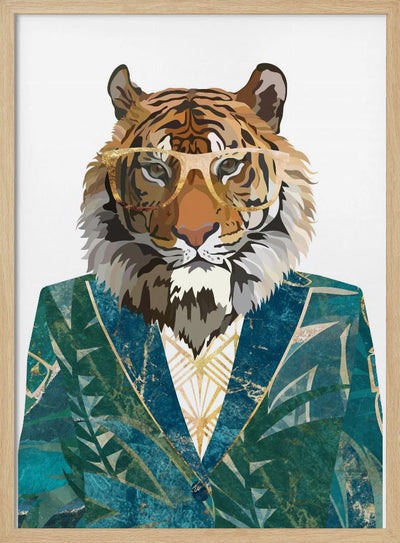 Tiger Jugnle Jacket 3 - Stretched Canvas, Poster or Fine Art Print I Heart Wall Art